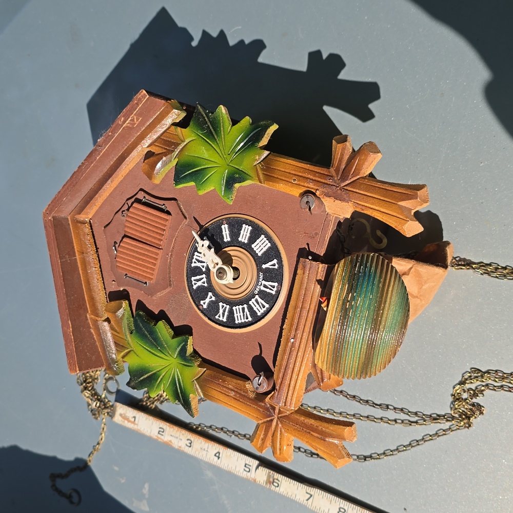 Vintage Black Forest West Germany Cuckoo Clock Wooden  Broken ART PROJECT parts